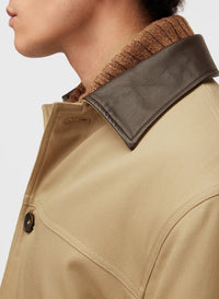 SAND AND CHOCOLATE FIELD JACKET WITH LEATHER DETAILS (NR)