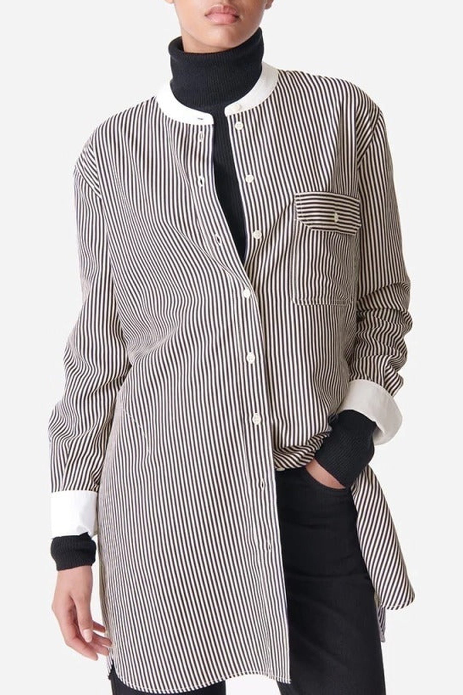 Robe courte Dao à rayures - Noir
