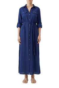 Robe Darcy à boutons - Marine