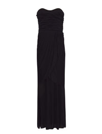 Robe bustier froncée en jersey - Black