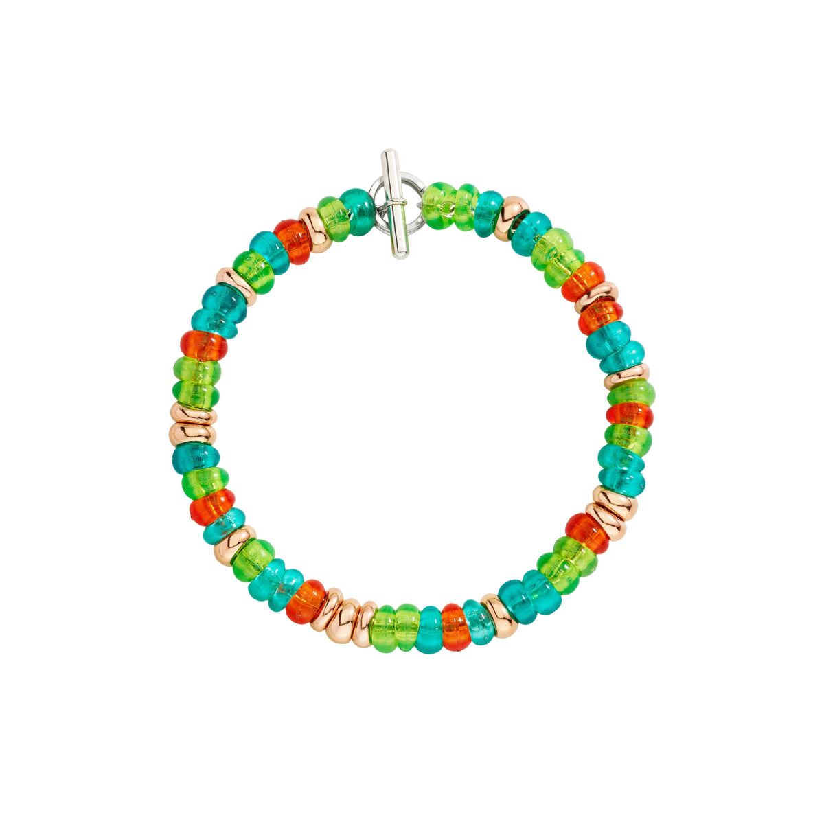 Bracelet Rondelle en argent plaqué or rose - Argenté
