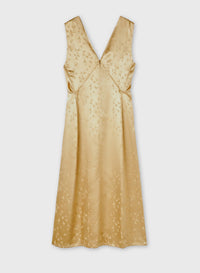 GOLD JACQUARD MIDI DRESS