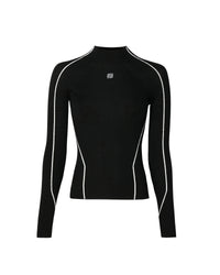 Pull à col montant en laine - Noir