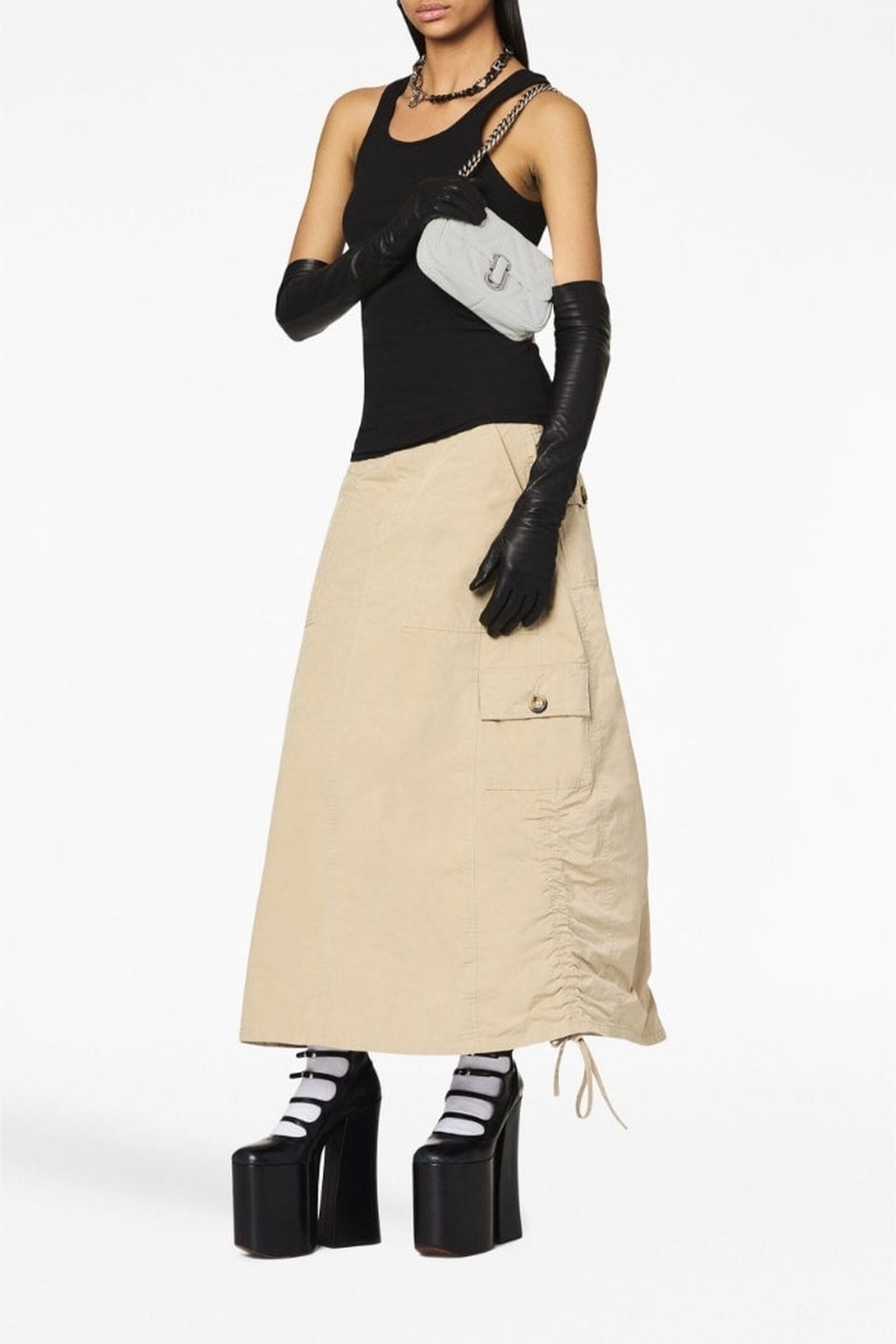 10 / DJV /130€ /10qty-10 /ST 100% /15 TROCA 127,5€   Petit sac à bandoulière avec surpiqûres en cuir - Cotton