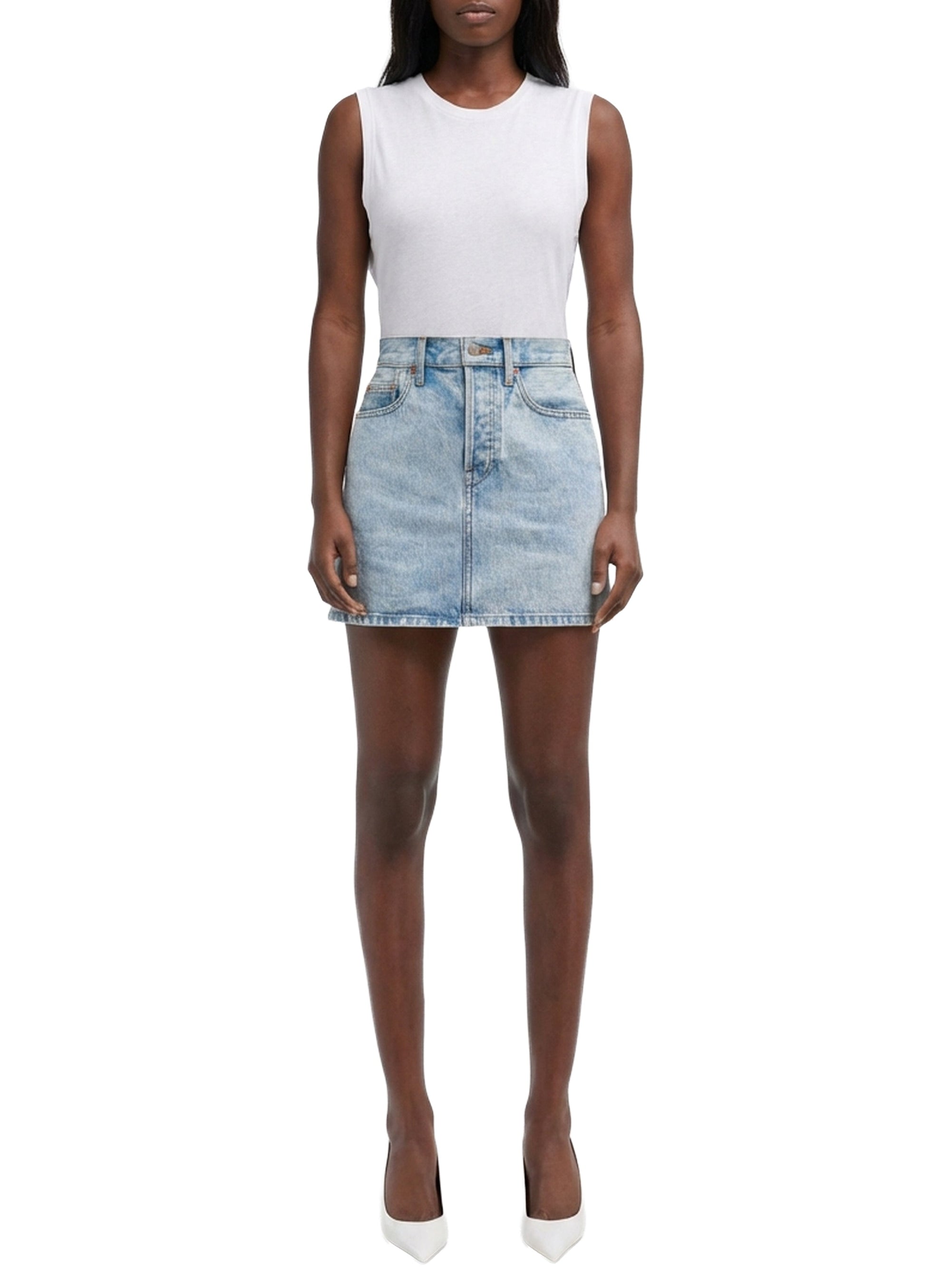 Denim Mini Skirt - Blue