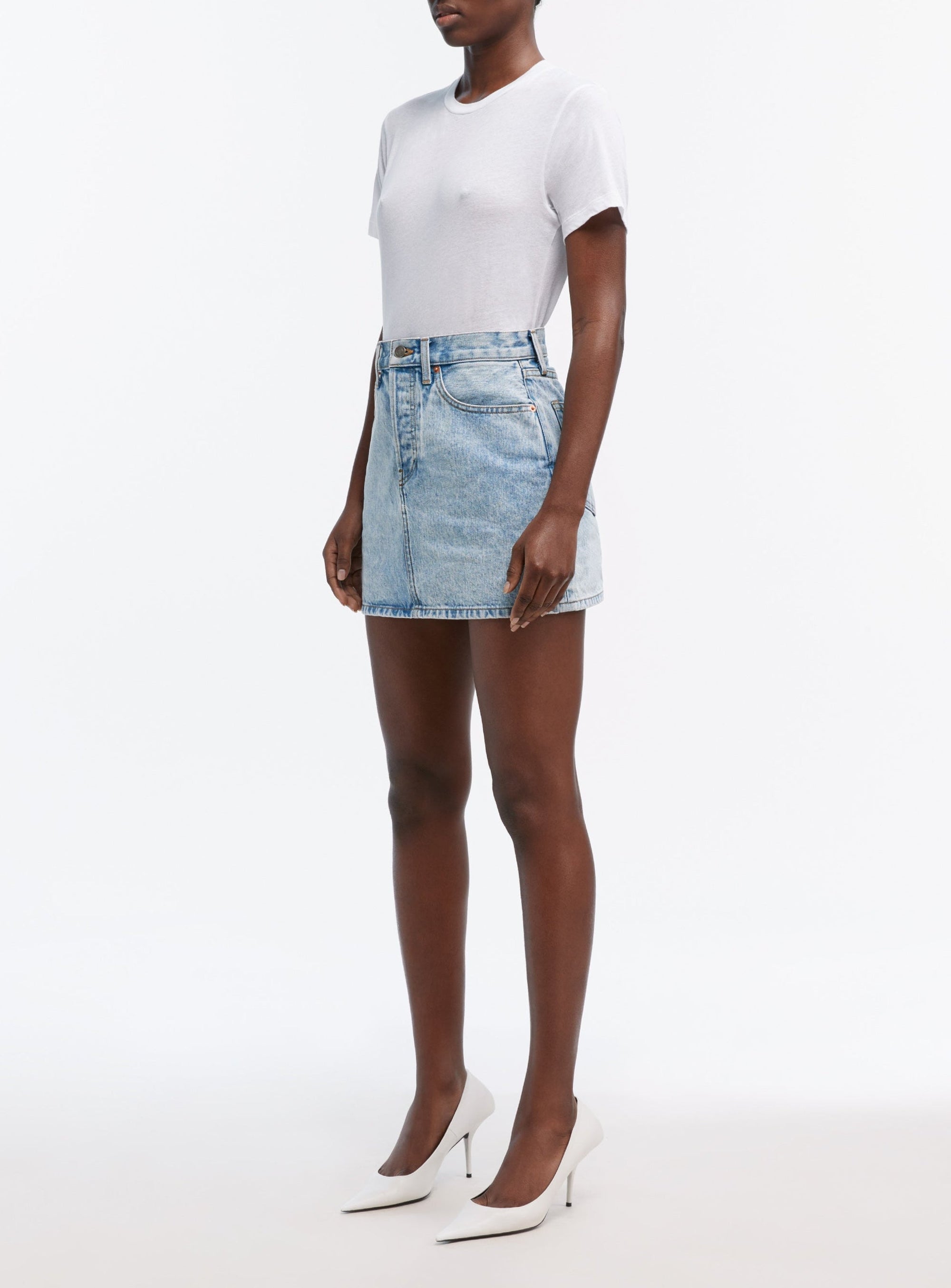 Denim Mini Skirt - Blue