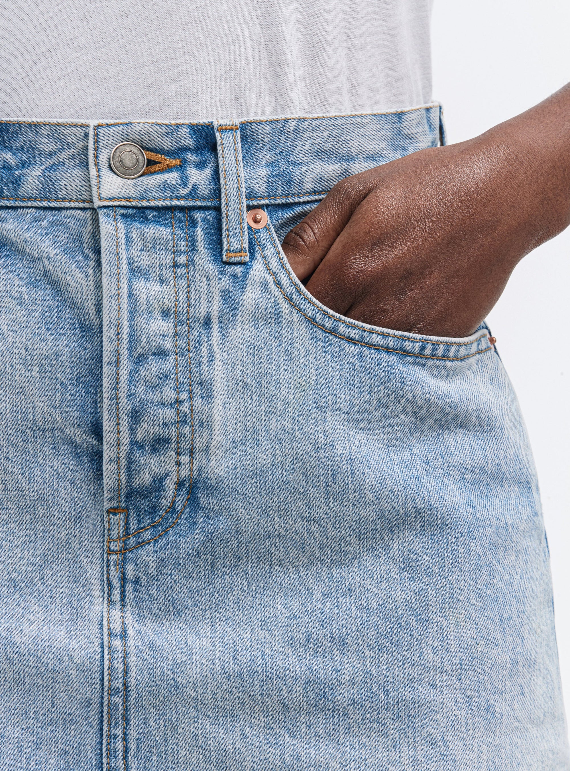 Denim Mini Skirt - Blue