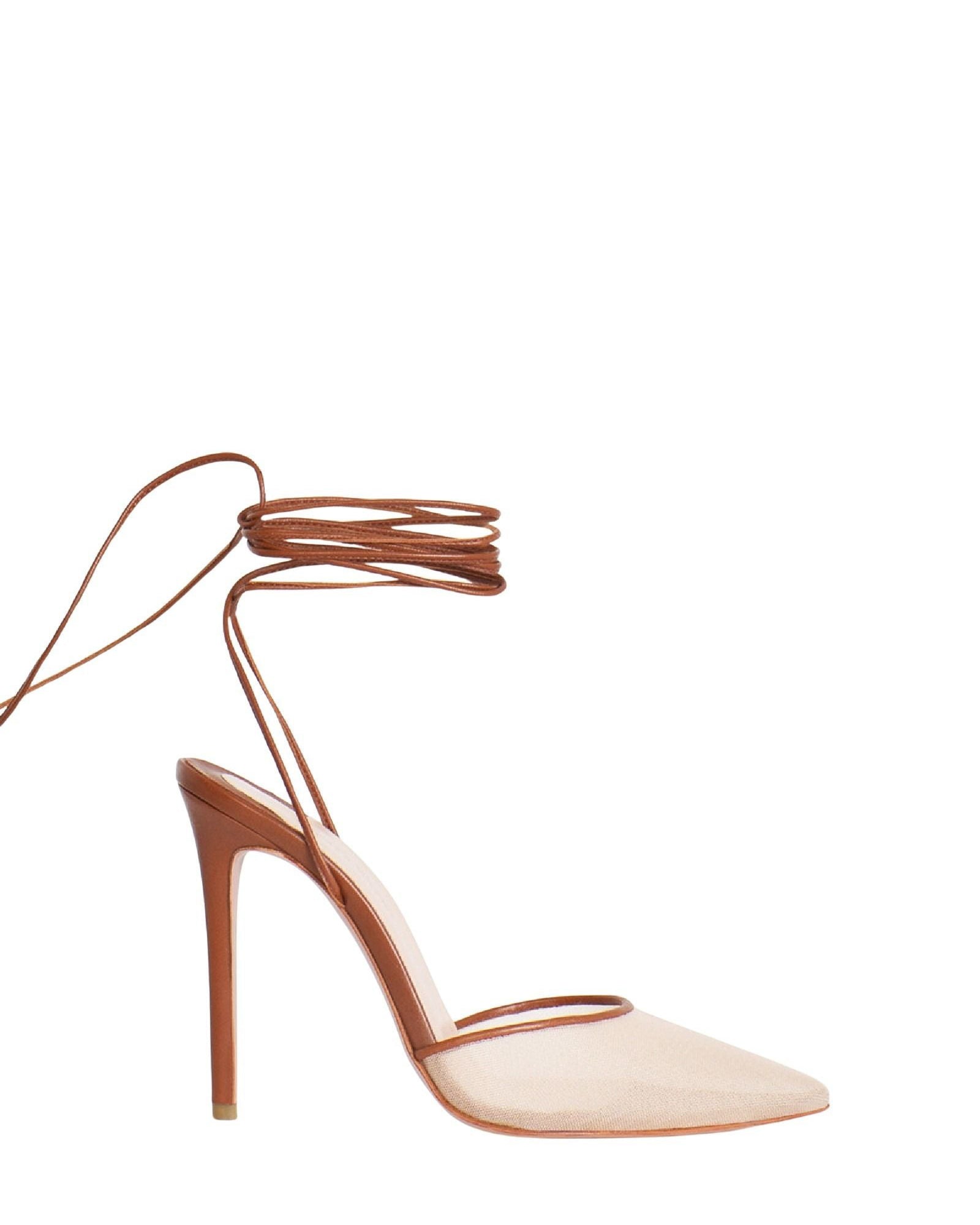 Escarpins Denver Wrap 105 en cuir - Brown