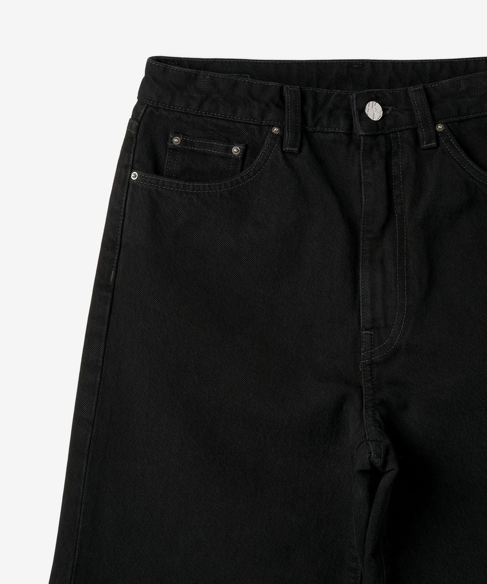 Pantalon à pattes de baril en denim - Black