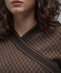 Short monogram wool mini dress - Brown & Dark Brown