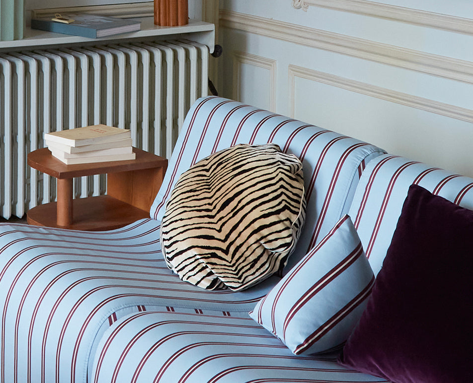 Coussin Divino - Bleu Et Bordeaux
