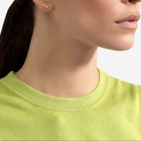 Nodo stud earring in 9k rose gold right half pair - Pink