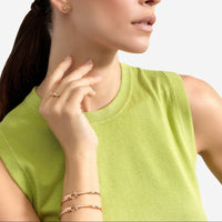 Nodo stud earring in 9k rose gold right half pair - Pink