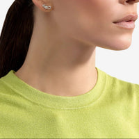 Sterling silver nodo stud earring left half pair - Silver