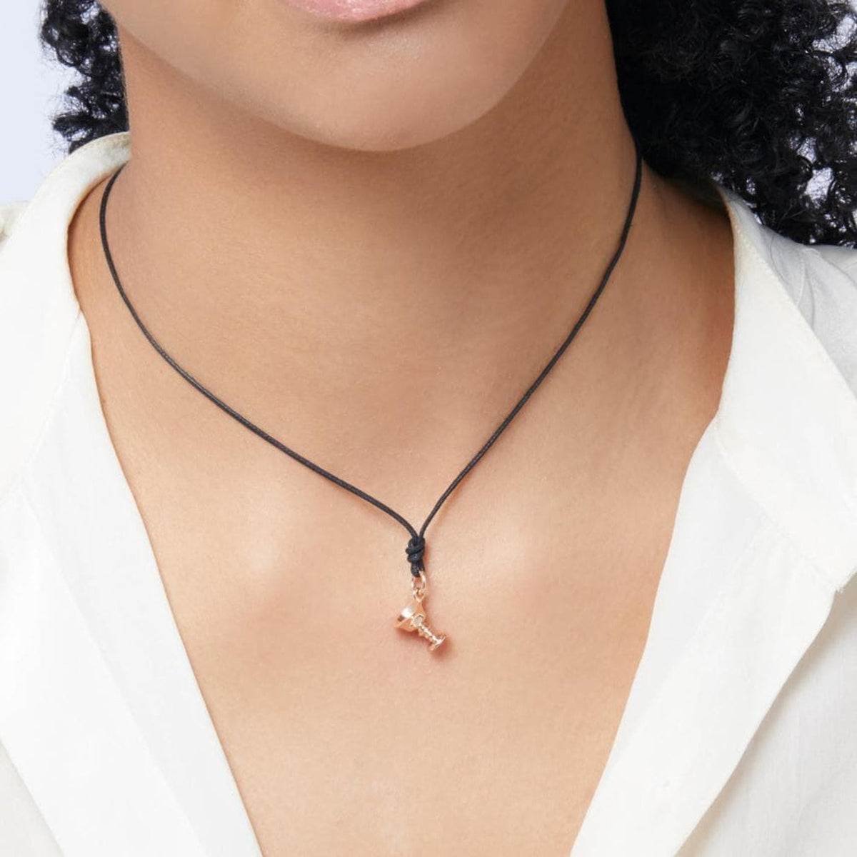 Gemini charm in 9k rose gold - Pink