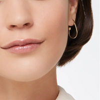 Essentials charm holder hoop earring in 18k yellow gold - Gold