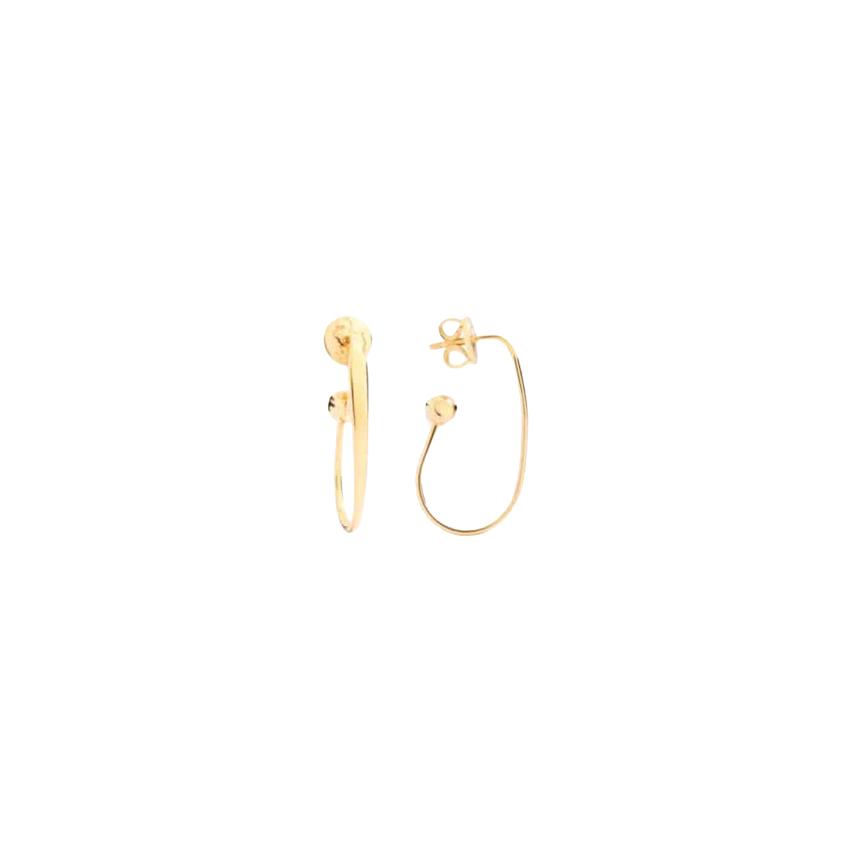 Essentials charm holder hoop earring in 18k yellow gold - Gold