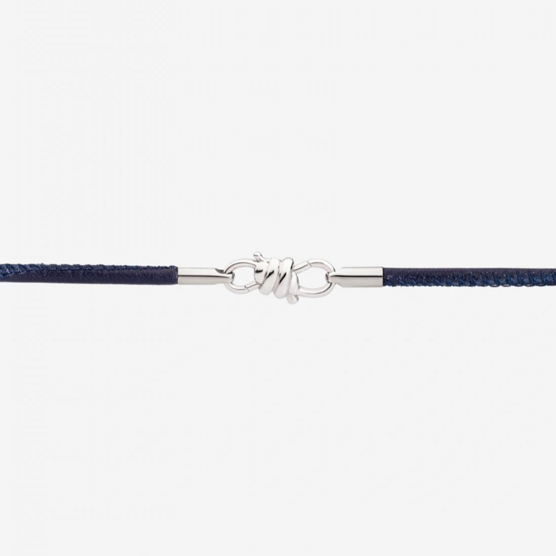 Bracelet Nodo en cuir et argent - Argent