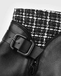 Bottines Dorval en cuir et twéed - Black
