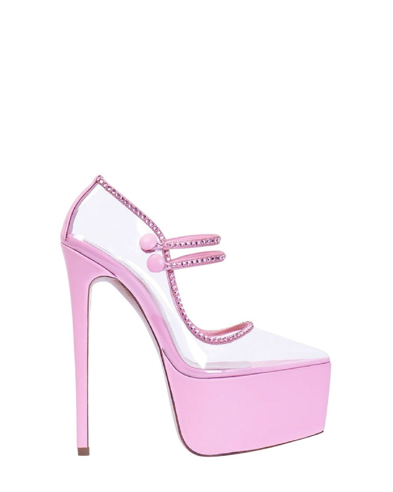 Escarpins Double Jeu 165 à plateforme en cuir - Pink Pvc