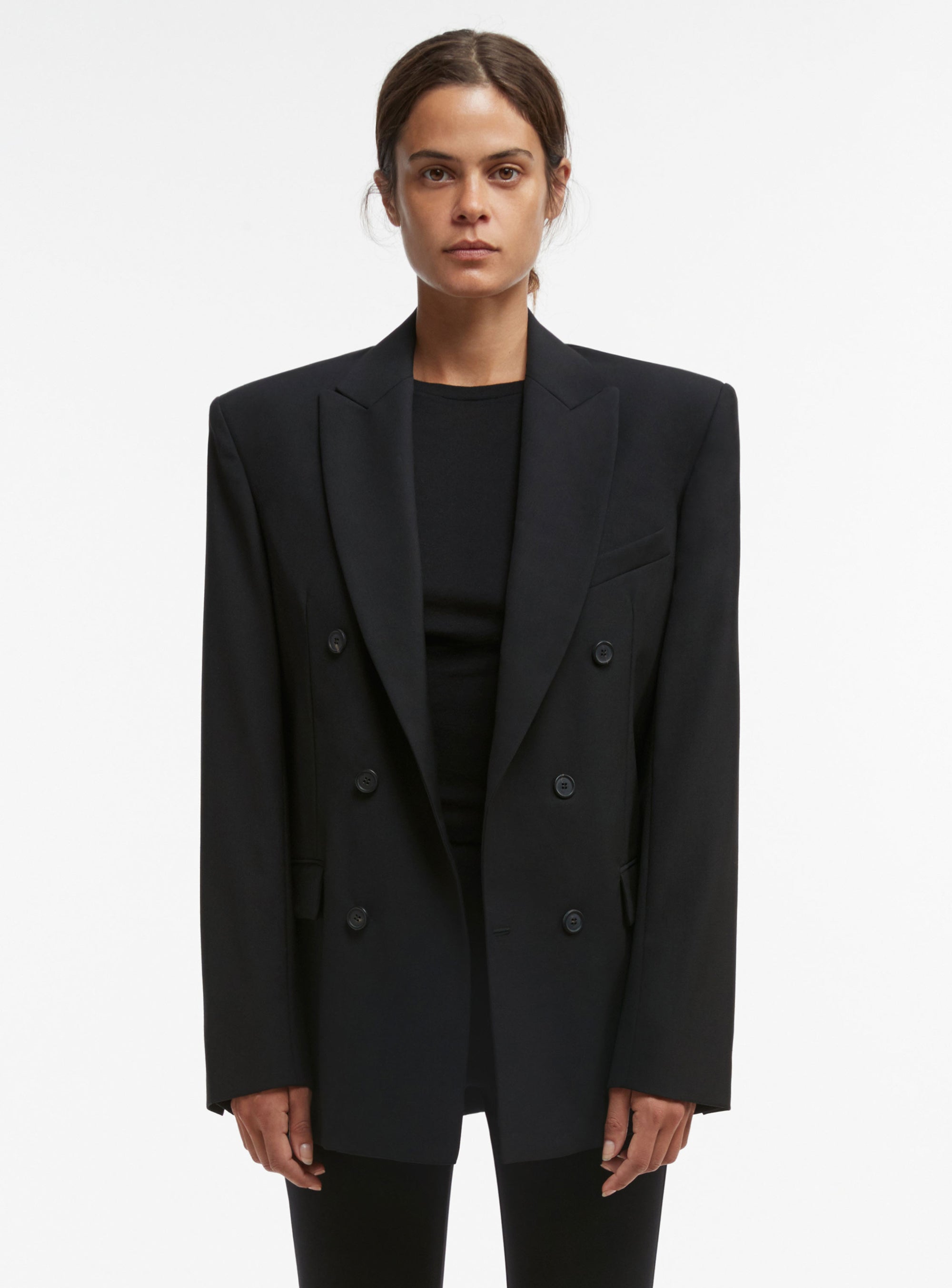 Double Breasted Blazer - Black