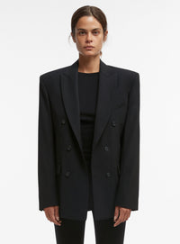 Double Breasted Blazer - Black