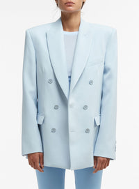 Blazer à double boutonnage en laine - Light Blue