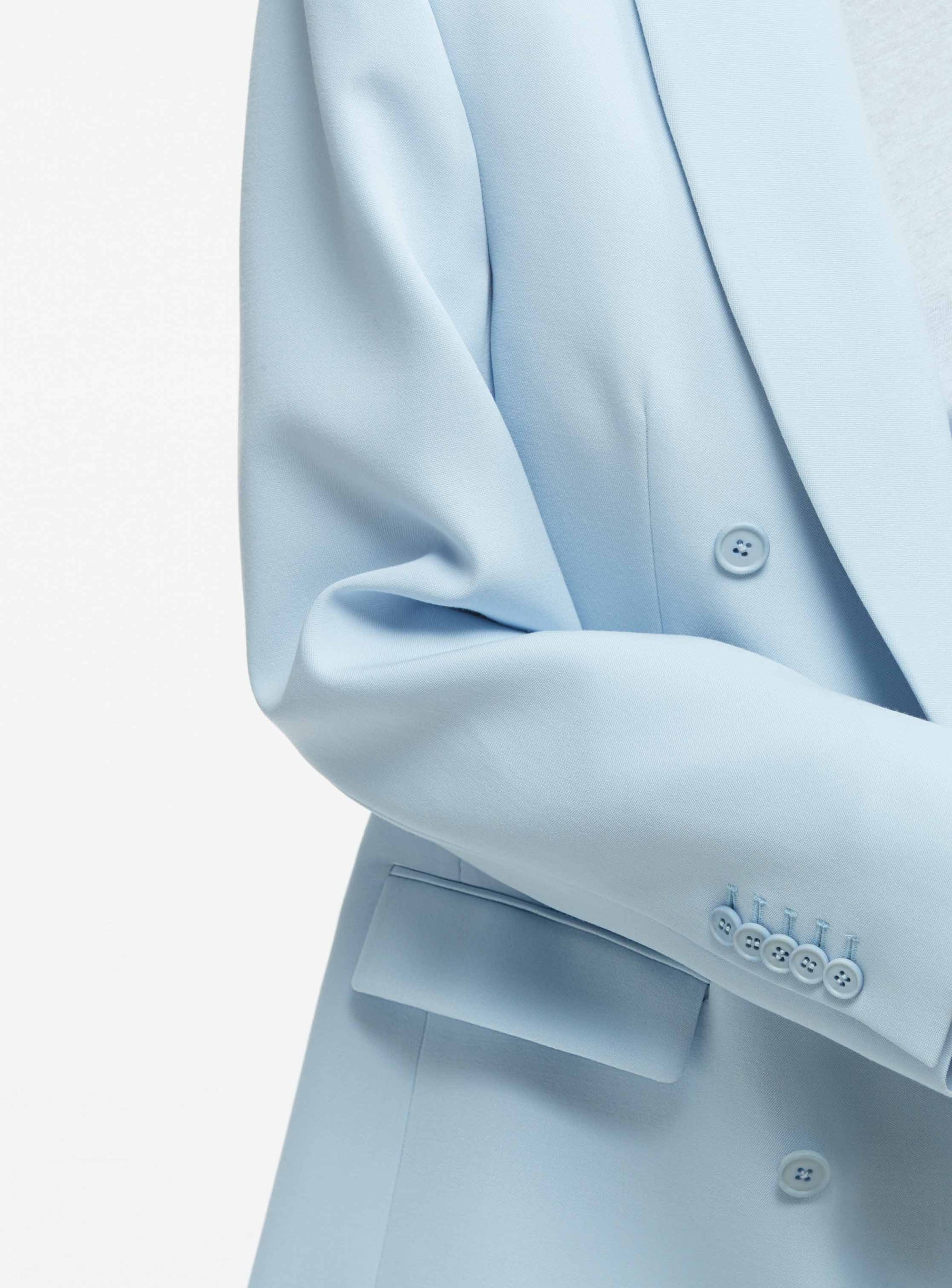 Blazer à double boutonnage en laine - Light Blue