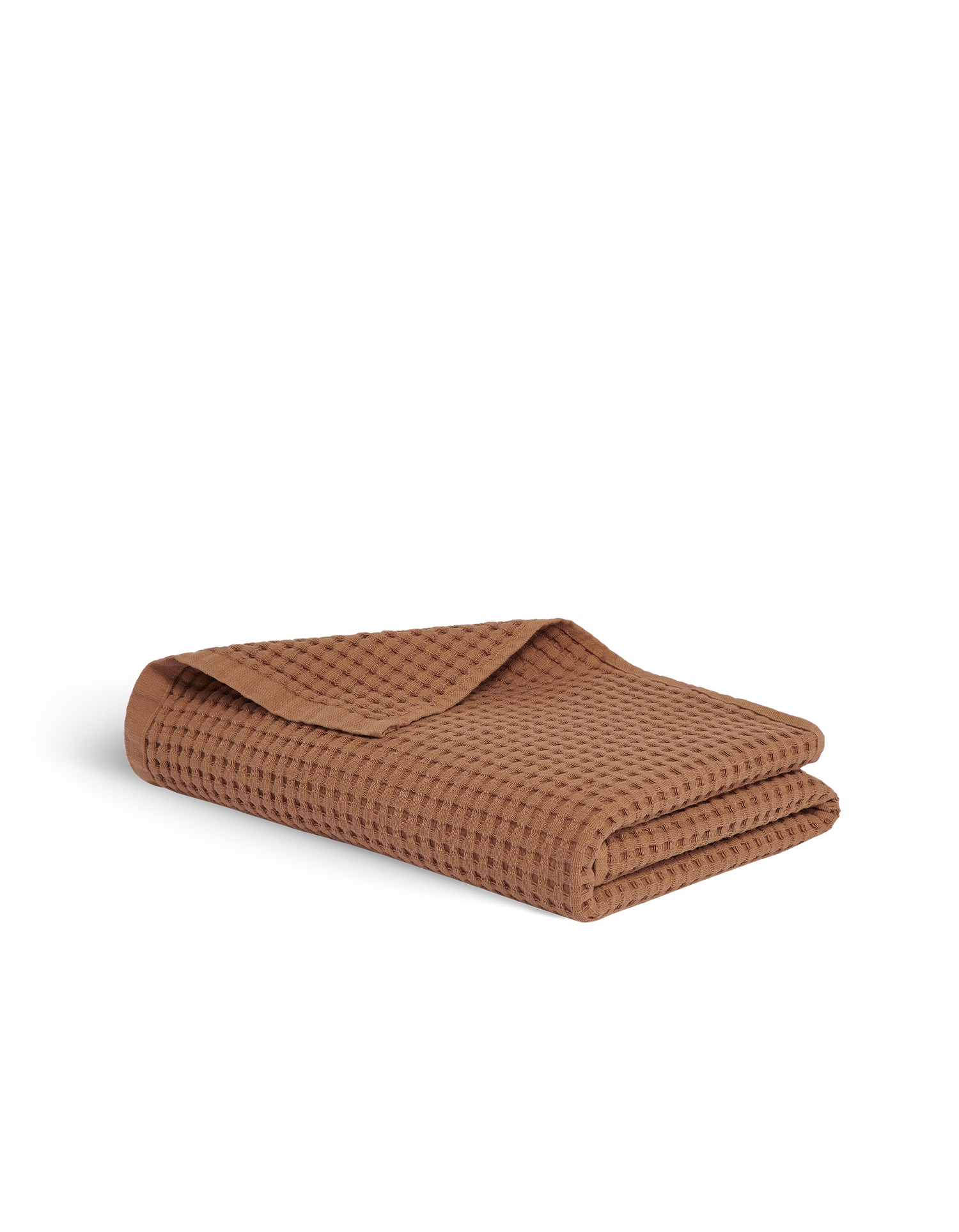 Drap de bain en coton nid d'abeille - Caramel