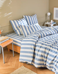 Taies d'oreiller en satin de coton - Bleu