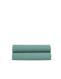 Drap plat en lin lavé - Bleu Azur