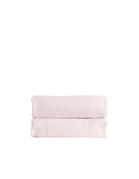 Drap housse en lin lavé - Rose Poudré