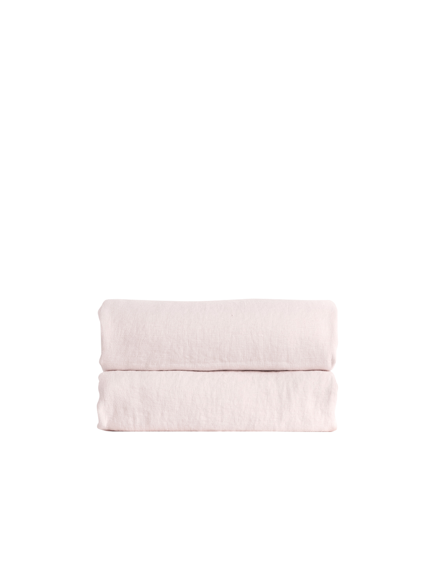 Drap housse en lin lavé - Rose Poudré