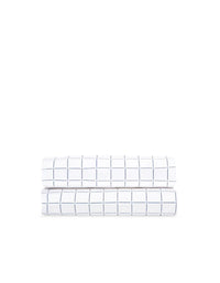 Drap housse en percale de coton - Blanc & Bleu