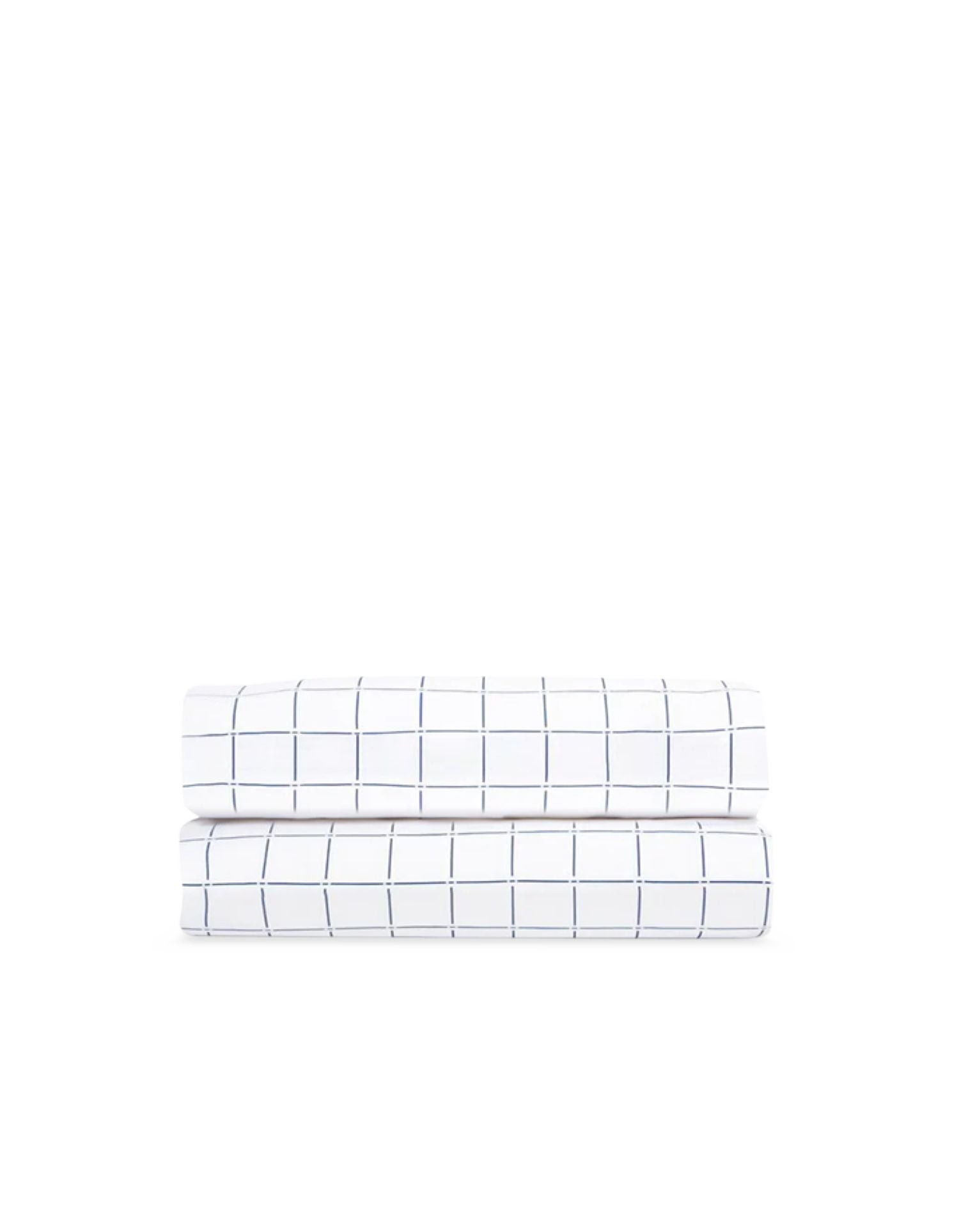 Drap housse en percale de coton - Blanc & Bleu