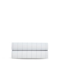 Drap housse en percale de coton - Blanc & Gris