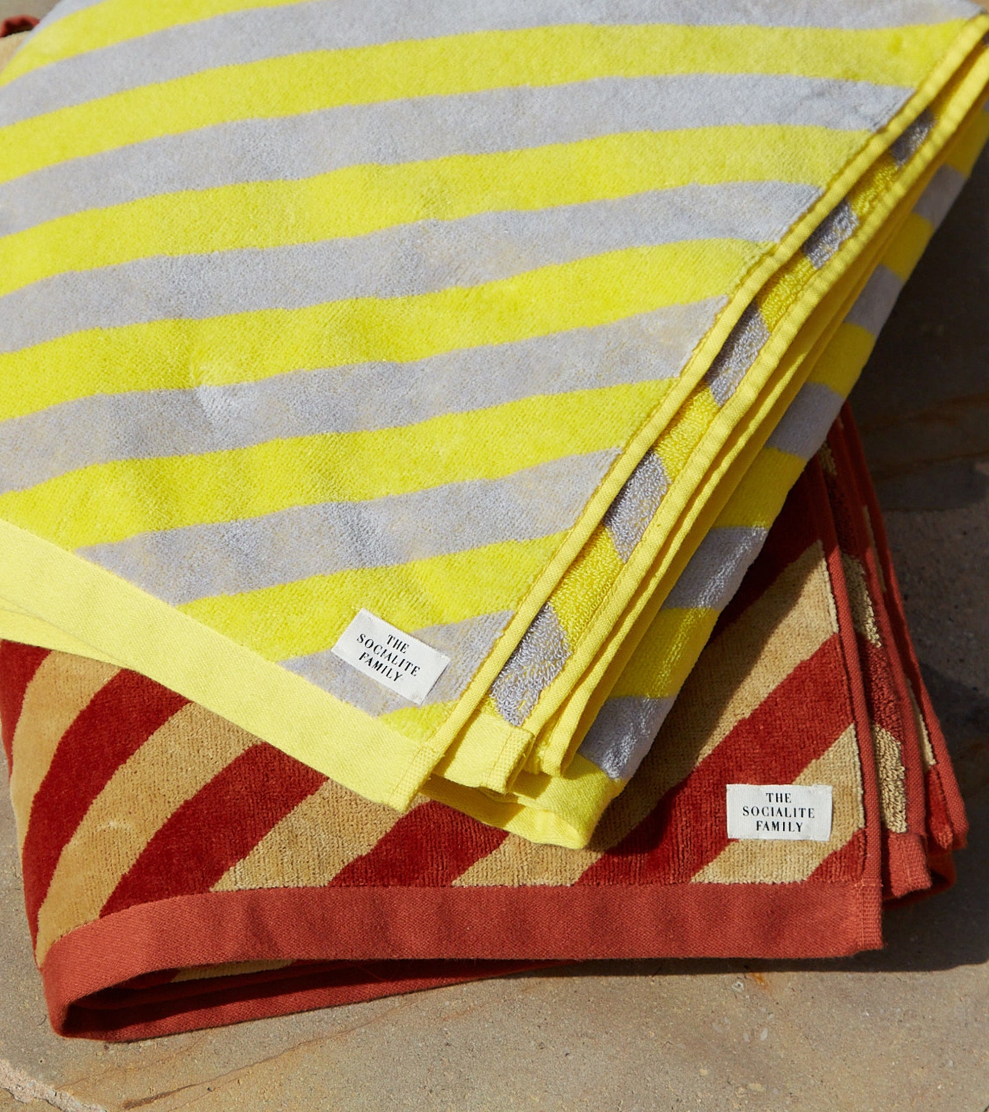 Drap de plage - Jaune Et Gris