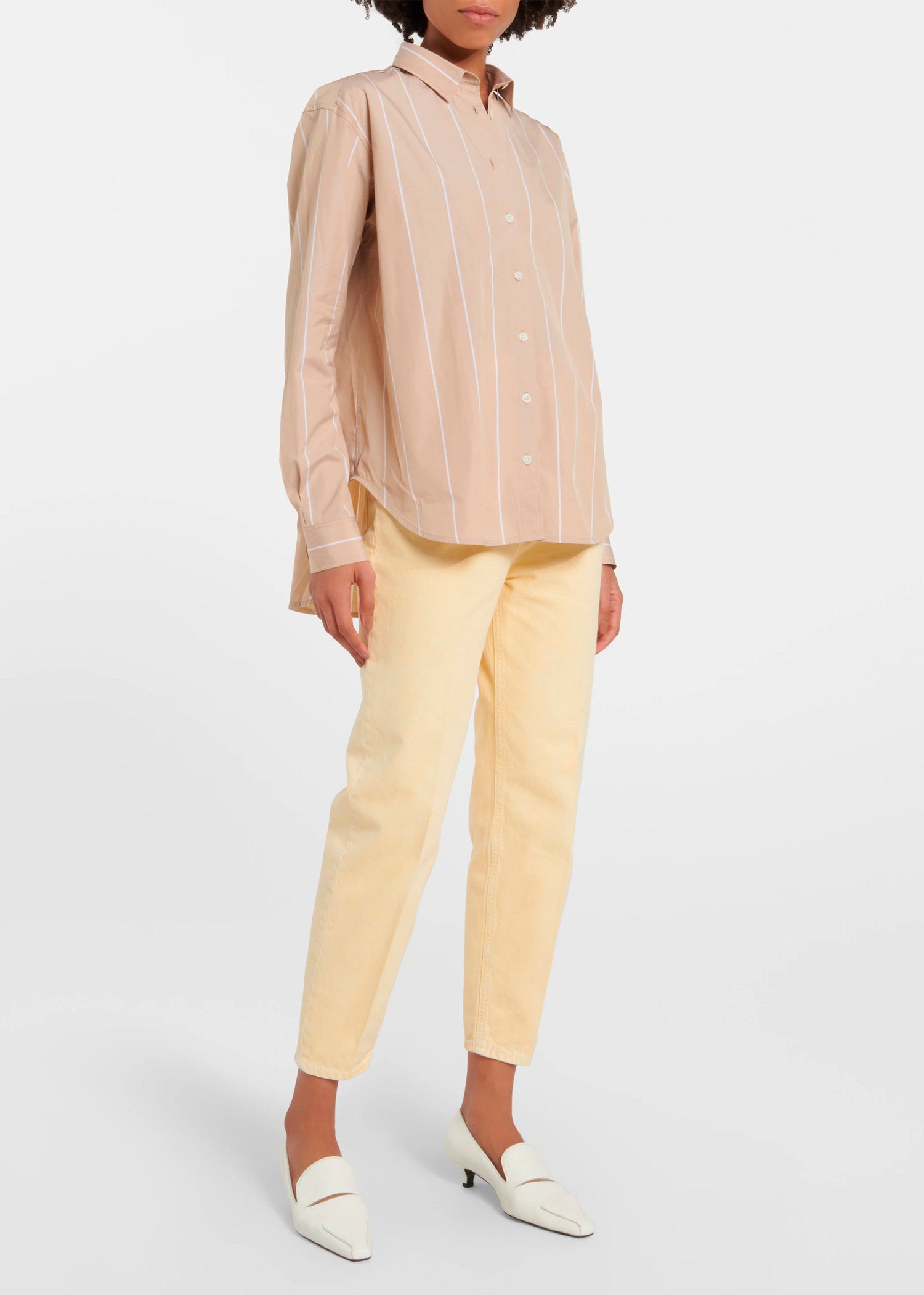 Pantalon fuselé en denim - Washed Straw