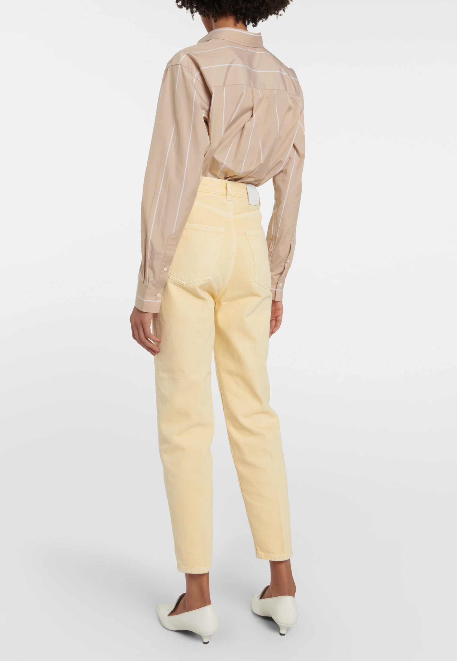 Pantalon fuselé en denim - Washed Straw