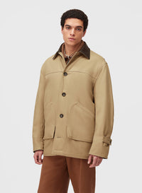 SAND AND CHOCOLATE FIELD JACKET WITH LEATHER DETAILS (NR)