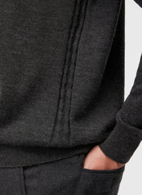 ANTHRACITE SIDE ARGYLE DETAIL CREWNECK