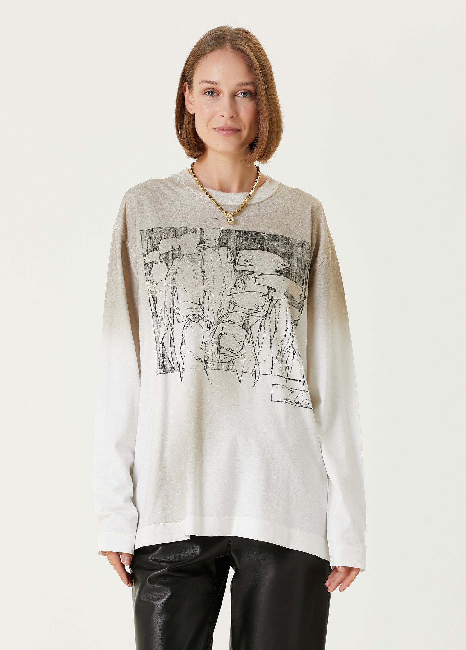 T-shirt à manches longues oversize Futura - Dirty White