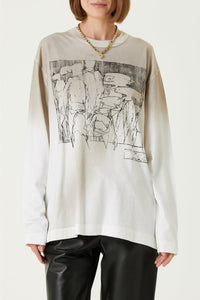 T-shirt à manches longues oversize Futura - Dirty White