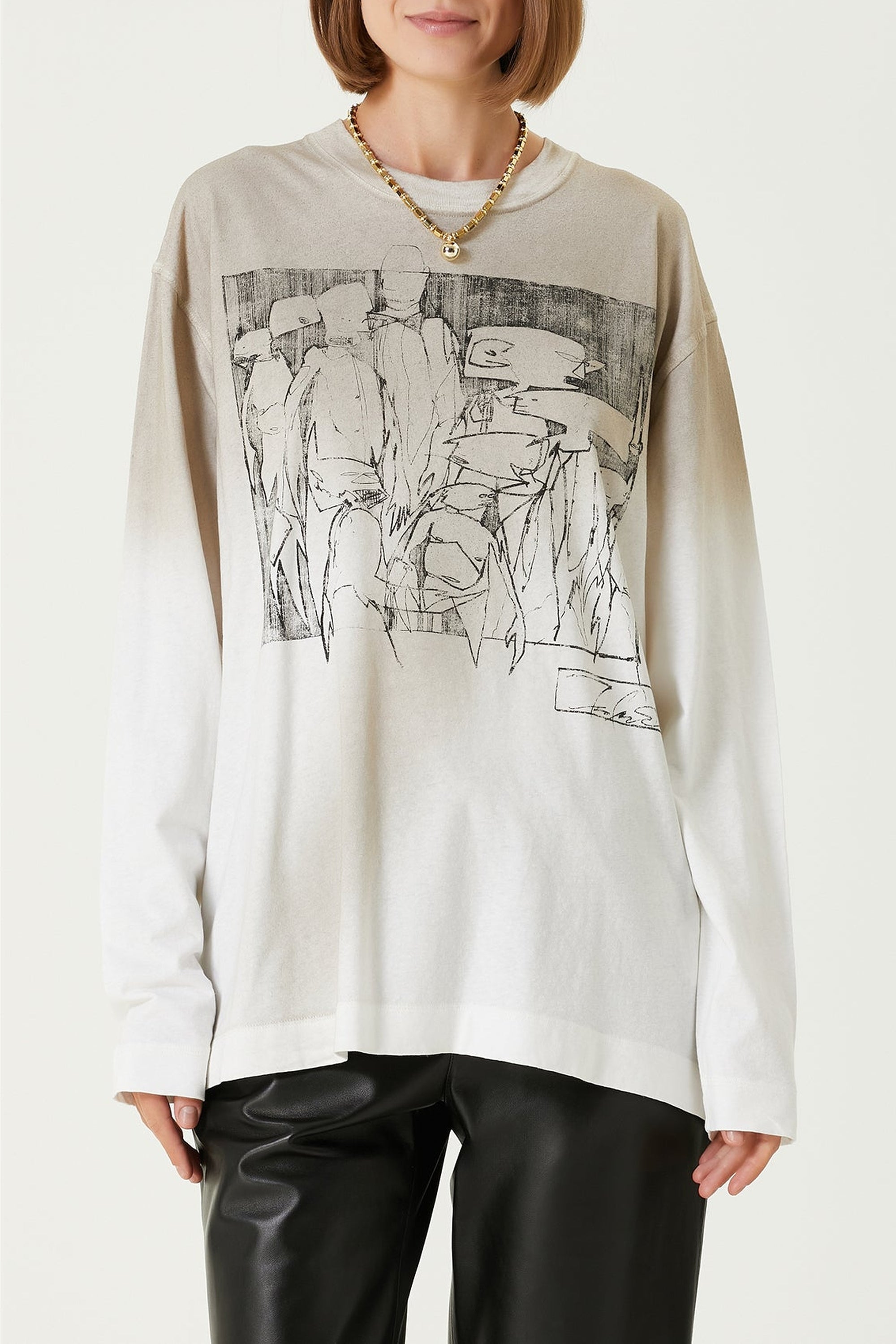 T-shirt à manches longues oversize Futura - Dirty White