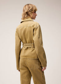 CAMEL DENIM MINI TRENCH