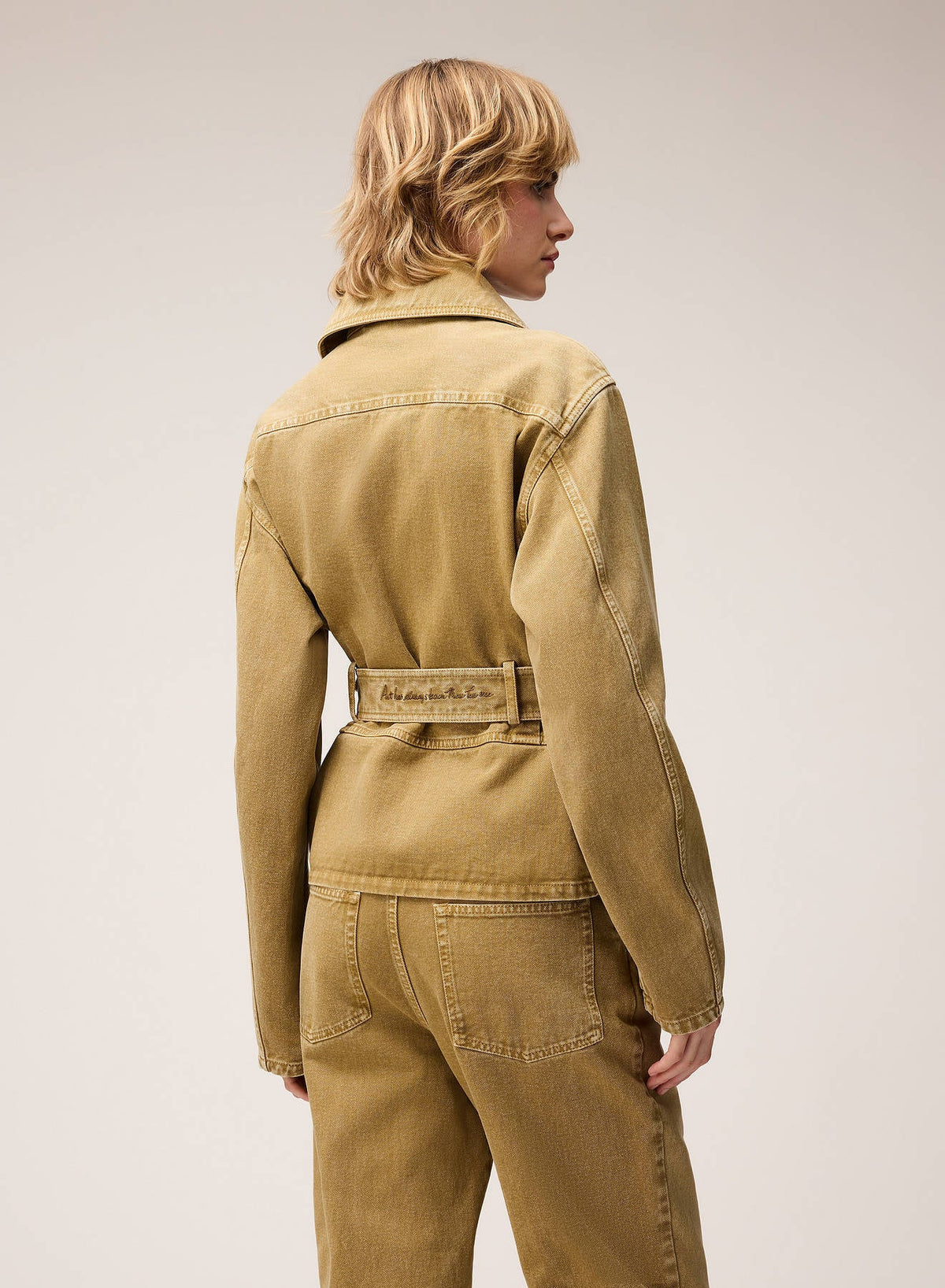 CAMEL DENIM MINI TRENCH
