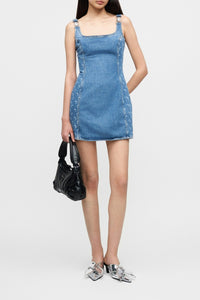 Robe courte Moon Laser en denim - Bleu