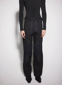 BLACK/BLACK // black technical fabric cargo pants
