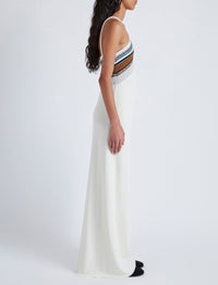 Robe Naomi rayé en laine - White Multicolor