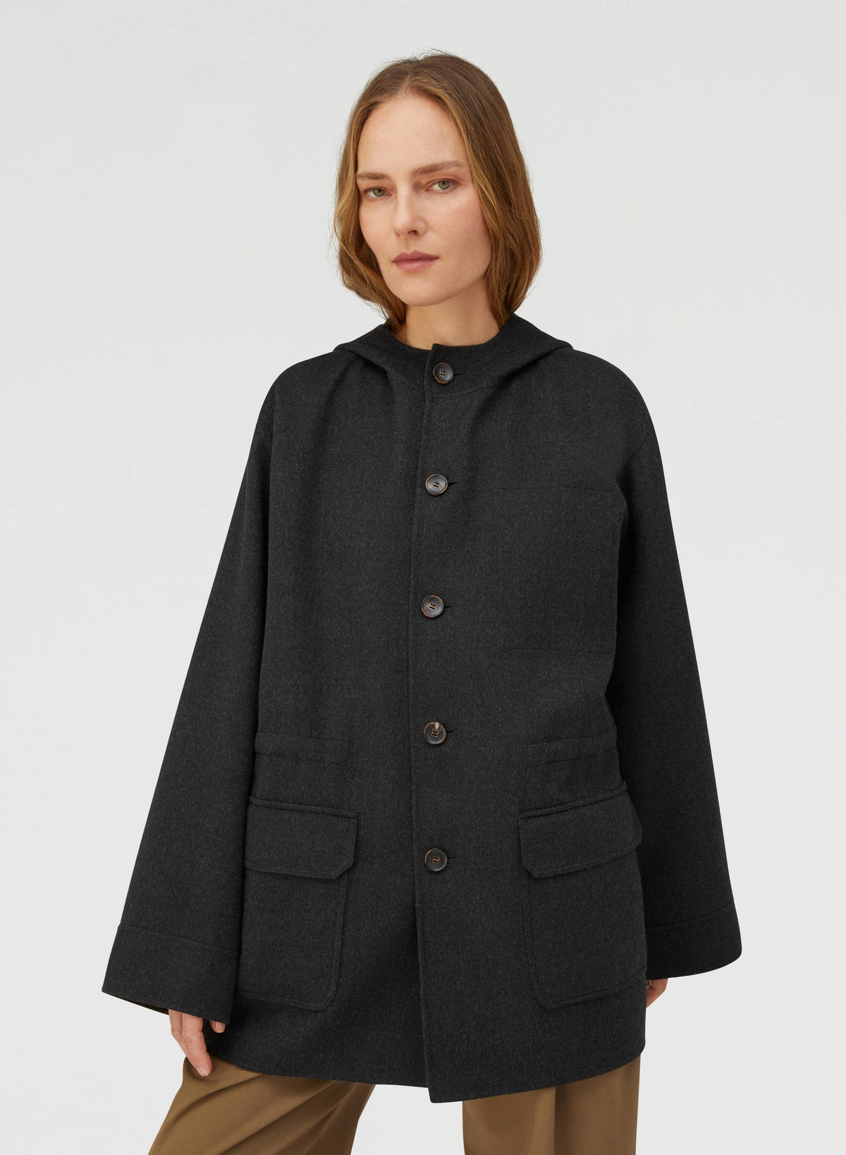 ANTHRACITE AND MUSK ROPE REVERSIBLE PARKA